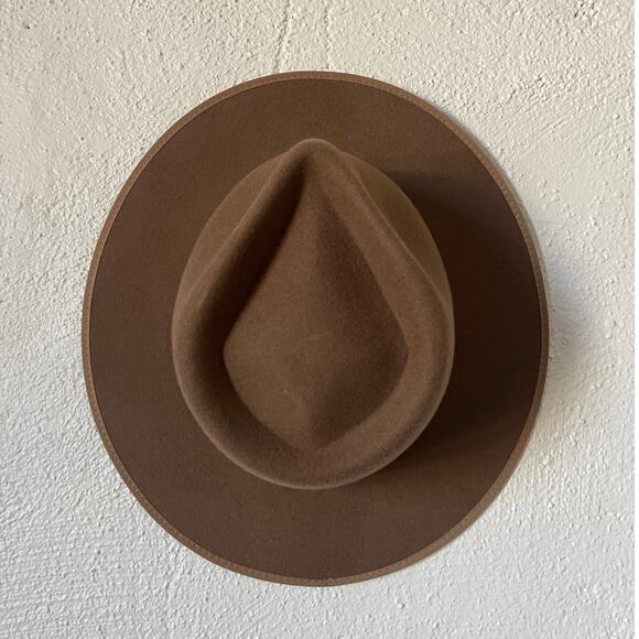 NWT Will + Bear Calloway Widebrim Fedora Wool Felt Hat in Tan Size Medium - Picture 5 of 10